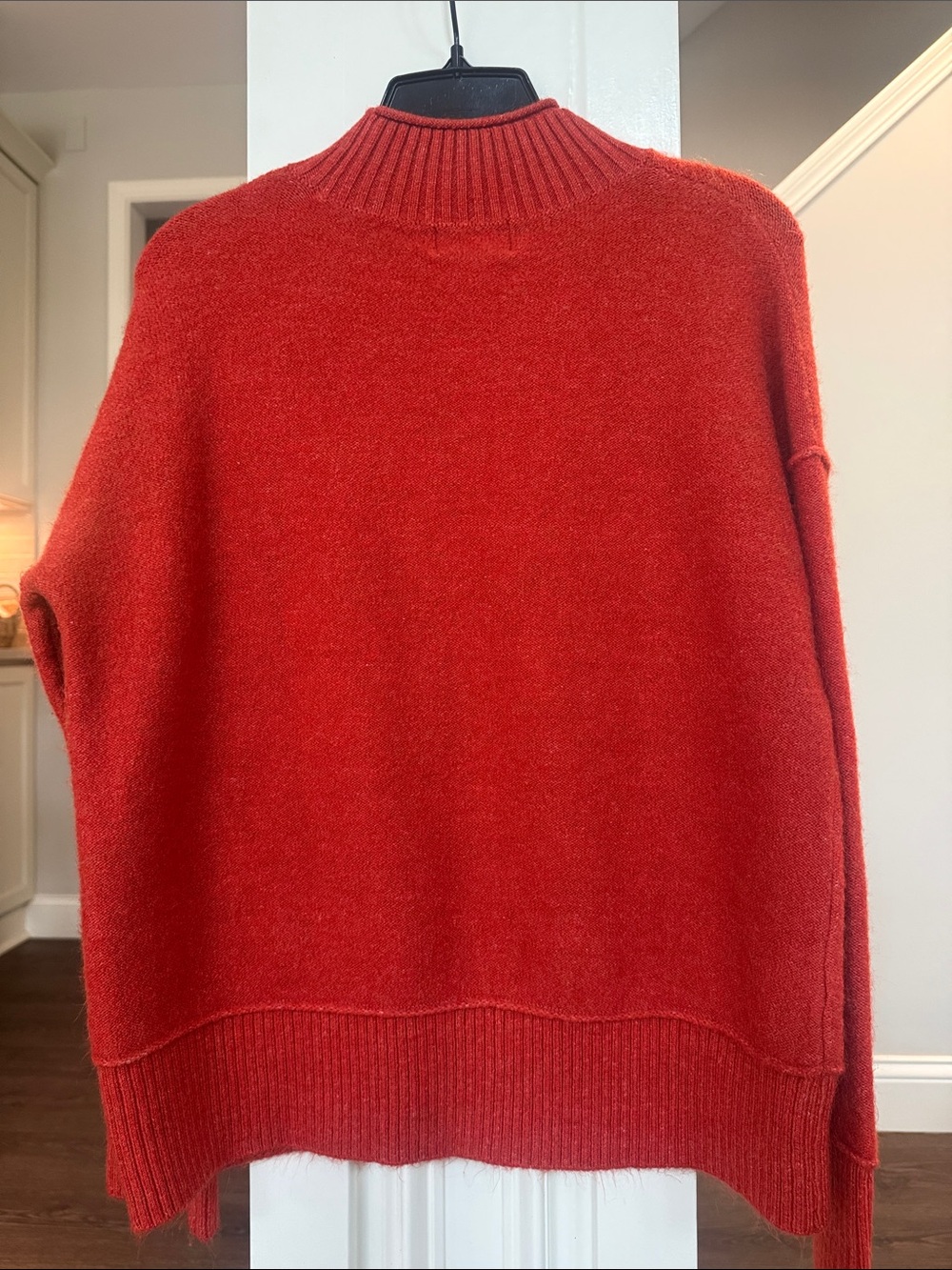Universal Thread Rust Orange Mock Neck Sweater Oversized Ribbed Knit Small - Picture 9 of 10